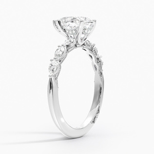 Stylish White Silver <b>Crystal</b> <b>Ring</b> for Women Engagement Wedding Anniversary Romantic Jewelry - Product Image 1