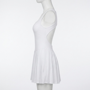 Women's Spandex/Nylon <b>Pleated</b> Tennis uniform Backless Sportswear Outdoor Anti-Walk Fitness <b>Skirt</b> Breathable with Pockets - Product Image 3