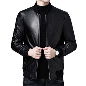 Chaquetas de Cuero Personalizadas para Hombre, Chaqueta de Motociclista de Cuero Genuino, Impermeable y Resistente al Viento, Estilo Bomber, Moda Urbana - Product Image 2