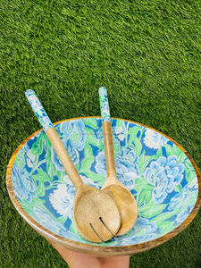 Cuenco de madera impreso hecho a mano, cuenco de madera decorativo para servir con diseño artístico, decoración ecológica para el hogar y accesorio de cocina - Product Image 4