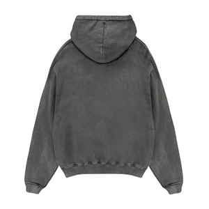 Sweat à capuche unisexe personnalisé, coupe oversize, effet vintage délavé, en molleton de coton épais, vierge, style streetwear - Product Image 2