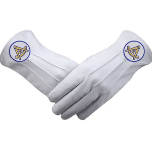 Guantes de Algodón Personalizados, Textura Lisa de Poliéster y Nailon, Banda Elástica, Uniformes de Seguridad para Desfiles Masónicos, Opción de Marca Personalizada - Product Image 2
