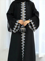 Nouvelle Collection 2026 : Abaya Musulmane pour Femme, Faite Main en Soie Respirante, Extensible dans les Quatre Sens, Couleurs Unies, Grandes Tailles, Maxi Personnalisable, Printemps