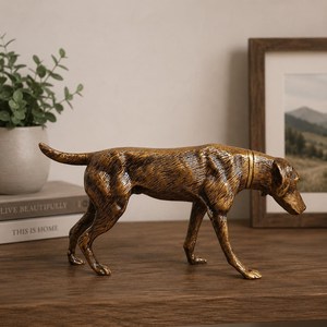 SHUBHAM - Figura de Perro de Caza Hecha a Mano en Latón, Escultura de Animal de Metal, Decoración de Mesa, Regalo para Sala de Estar - Product Image 2