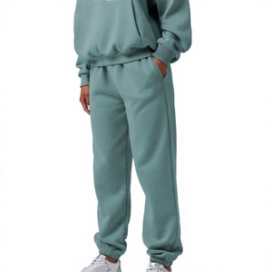 Ensemble de survêtement 2 pièces pour femme en coton 100% de haute qualité, vêtements d'entraînement et survêtement décontracté uni avec logo personnalisé surdimensionné, respirant - Product Image 5