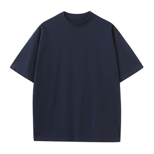 <b>Pink</b> Oversized Short Sleeve O-Neck T-Shirt Men Casual Solid Knitted <b>Plain</b> Dyed Regular Fit Streetwear Shirt - Product Image 3