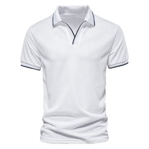 Polo d'affaires en coton 100% pour hommes, avec motif solide, tissu personnalisé imprimé pour l'été, t-shirt de style décontracté grande taille fabriqué au Pakistan - Product Image 2