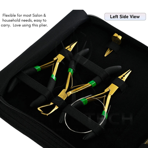 New Trending Premium Gold Finish Hair Extension Starter Kit with Specialized Pliers Extension Removal <b>Tools</b> and Carrying Case - Product Image 5
