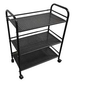 Chariot de rangement mobile à 3 niveaux en métal grillagé pour cuisine, salle de bain et maison, avec étagères et roulettes - Product Image 4