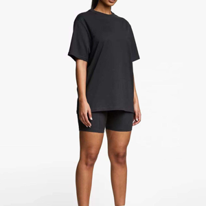 Camiseta de Algodón para Mujer, Cuello Redondo, Manga Corta, Color Sólido, Corte Holgado, Tejido Jersey Transpirable, para Todas las Temporadas - Product Image 5
