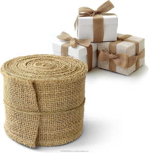 Ruban en toile de jute naturelle biodégradable 100% écologique, 3 pouces de large, rouleau de tissu géotextile, 10 yards, décorations - Product Image 1