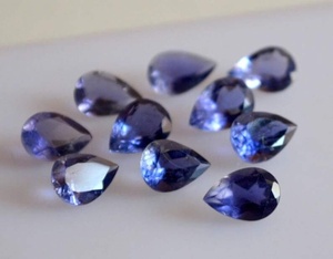 Iolite ธรรมชาติรูปร่างลูกแพร์เหลี่ยมเพชรพลอยตัดหลวมขายส่งราคาโรงงานผลิตเครื่องประดับการออกแบบหิน - Product Image 5
