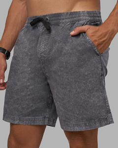 Pantalones Cortos de Algodón Lavado para Hombre, Color Sólido, Cintura Elástica con Cordón, Estilo Casual, Tipo Bermuda - Product Image 4