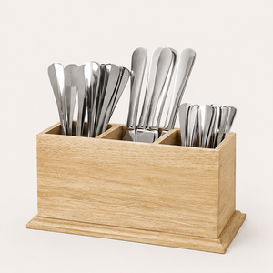 Multipurpose Wooden Table <b>Caddy</b> With Napkin Holder And Salt Pepper Shaker Compartment Rustic Farmhouse Condiment Organizer - Product Image 2