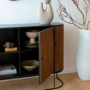 Aparador redondo Vandana Radiant Hexa en madera de mango y metal - Product Image 5