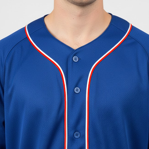 Camiseta de Béisbol Transpirable, Duradera y Ligera, Manga Corta, Botones Delanteros, Precio Económico, Ropa Deportiva, Camiseta de Béisbol de Poliéster - Product Image 5