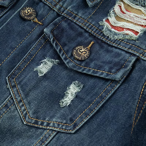 Outfitize International - Chaqueta Vaquera Personalizada al por Mayor con Logotipo para Hombre, Chaqueta Trucker de Mezclilla Azul de Algodón Grueso - Product Image 5