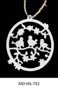 Ornament Designer Ornament Elegant Ornament Decorative Pendant Hanging Pendant Metal Hanging Decor Laser Cut Metal Decor Black - Product Image 2