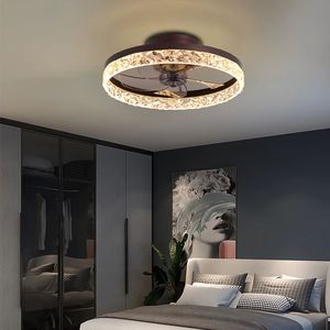 Ventilatore da soffitto a LED a basso profilo con luce, telecomando, dimmerabile, 6 velocità e timer, pale reversibili, marrone, 20 pollici - Product Image 4