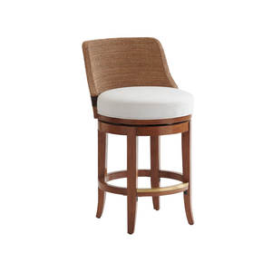 Tabouret de comptoir rembourré pivotant pour sièges côtiers modernes Tabourets et poufs élégants - Product Image 1