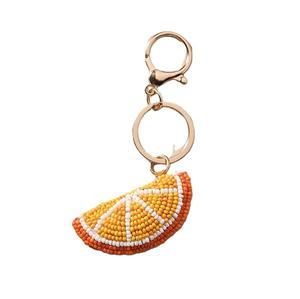 <b>Canvas</b> Lightweight Coin Holder Keychain with Glass Bead Woven Circle Pattern <b>Round</b> Shape Durable Design - Product Image 1