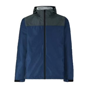 Ensemble imperméable homme bleu marine à manches longues en polyester, veste et pantalon coupe-vent, pour l'automne, logo et design personnalisés - Product Image 5