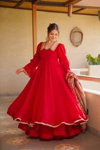 Salwar de Diseñador de Lujo para Mujer, Largo hasta el Tobillo, para Fiesta de Diwali, con Espejos, Encaje Elegante, Reversible, Antiarrugas, de Secado Rápido - Product Image 2