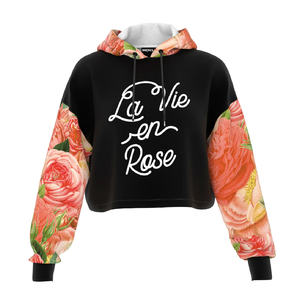 Sweat à capuche décontracté oversize court en polaire pour femme, automne/hiver, imprimé, brodé, logo personnalisé, anti-boulochage, vente en gros, mode - Product Image 1