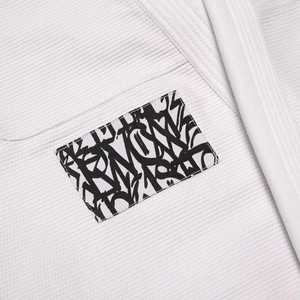 ผลิตเสื้อยืดคุณภาพสูง Gi 100% คอตตอน Shoyorol BjjGl V2 รุ่นใหม่ # ชุดยิวยิตสูบราซิล 60 ฟิเตอร์ สีขาว 440 กรัม ระบายอากาศได้ดี - Product Image 5