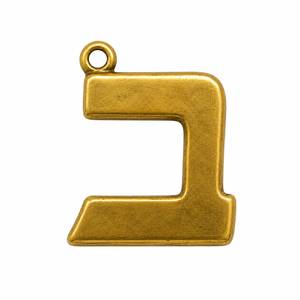 Nouvel Arrivage Pendentif Kaf Final hébreu en laiton doré, Breloque Alphabet Juif, Accessoire de Bijouterie - Product Image 5