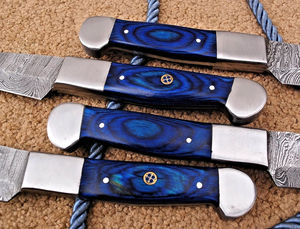 Cuchillo de carne de Damasco hecho a mano de alta calidad con mango de madera, cuchillo de chef afilado para cocina con funda de cuero. - Product Image 5