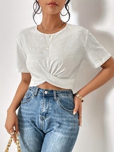 Camiseta Corta de Verano 2026 para Mujer, Ecológica, Ajustada, de Manga Corta, Mezcla de Algodón, Informal, para Gimnasio - Product Image 3