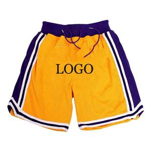 High Street Wear Pantalones cortos de baloncesto de fitness sólidos para hombre Cintura elástica Bordado Logo Cremallera Malla Bolsillos laterales Secado rápido - Product Image 1