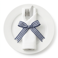 Ruban Grosgrain à Carreaux Blancs et Bleus Marine Personnalisé 15MM 100% Polyester Anti-rétrécissement de Neelkamal Industries – Vente en Gros pour Cadeaux