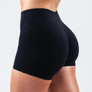 Women Girls Stretchy Compression Stretchy Solid Color Outdoor Athletic Nylon Soft Running Fitness <b>Booty</b> Shorts - Product Image 4