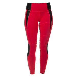 Women High Waist Printed Knitted Leggings Mesh Panel Cutout Design Ankle Length Breathable Color Blocking Horse Riding Pants - Product Image 1