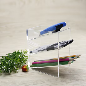 Support à stylos en acrylique transparent avec logo personnalisé, porte-stylos en acrylique pour bureau, papeterie de bureau, porte-stylos promotionnel - Product Image 6