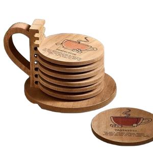 Abordable Rond En Bois Dessous De Verre Tapis Et Tampons Antidérapant Antidérapant Tapis De Tasse Pour La Maison Vaisselle Décoration Et Fournitures De Cuisine - Product Image 1