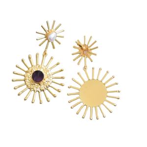 Aros de Latón Chapados en Oro al por Mayor, Pendientes de Piedra Orgánica de Perla, Latón Chapado en Rodio, Sin Níquel, Duraderos, Perfectos para Venta al por Mayor - Product Image 3