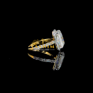 Anillo de compromiso solitario de moissanita VVS con corte de pera para mujer Tasnim, engaste de púas, estilo clásico, banda chapada en oro y plata, tercera parte. - Product Image 2