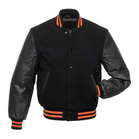 Blouson Bomber Varsity 100% Polyester pour Homme, Logo Personnalisé, Vente en Gros OEM, Blouson de Baseball Noir avec Doublure en Toile Respirante et Écologique