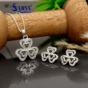 Ensemble de bijoux en argent 925 avec cristaux en forme de goutte d'eau, collier et boucles d'oreilles plaqués rhodium, bijoux de mariage classiques pour femmes - Product Image 5