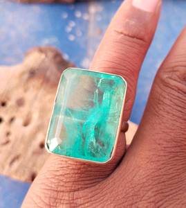 Sterling Silver Paraiba Tourmaline <b>Ring</b> <b>Crystal</b> Gemstone Luxury Handmade Jewelry Elegant Gift Women - Product Image 4