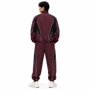 Custom Y2K Tracksuit Men Nylon Jogger Set <b>Rhinestone</b> Zip <b>Jacket</b> Premium Sportswear Wholesale Zipper men's <b>jackets</b> Manufacturer - Product Image 5