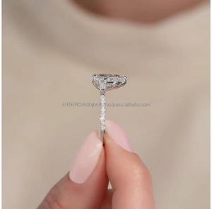 Anillo de Compromiso/Boda Vintage de Diamante Cultivado en Laboratorio IGI, Oro Amarillo de 14k, Unisex, Oro Blanco Fino, Ideal para Aniversarios y Fiestas - Product Image 4