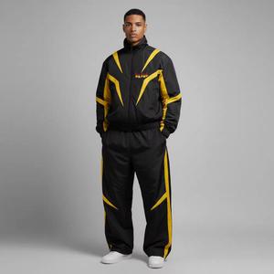 Reflective Suit Set Zip up <b>Jacket</b> Jogger Set Nylon <b>Track</b> Pants Lightweight Polyester Tracksuit - Product Image 3