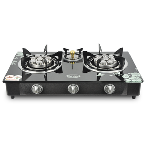 Gas <b>Stove</b> with 3 Turbo Burners for Household Hotel Use Built-in Freestanding Glass Ceramic Surface Natural Gas Knob Control - Product Image 5