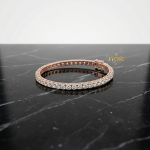 Bracelet tennis classique en or rose avec diamants de laboratoire Zyorio pour femme, plaqué argent 925, cadeau de mariage ou de fête - Product Image 1