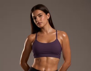 Soutien-gorge rembourré non amovible à coupe basse, vêtement de sport sculptant, respirant, compressif, extensible, sous-vêtement athleisure, vente en gros - Product Image 4