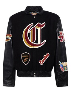 เสื้อแจ็คเก็ตวาร์ซิตี้ขนสัตว์และหนังของทีมคลีฟแลนด์ คาวาเลียร์ส - Product Image 1